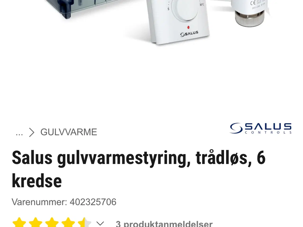 Billede 2 - Salus Gulvvarmestyring til 6 kreds