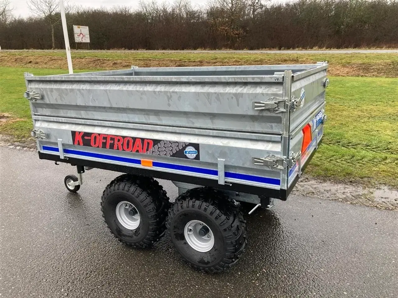 Billede 3 - K-vogne K-OFFROAD 1,2 tons Boggievogn med 3-vejs tip og høje sider.