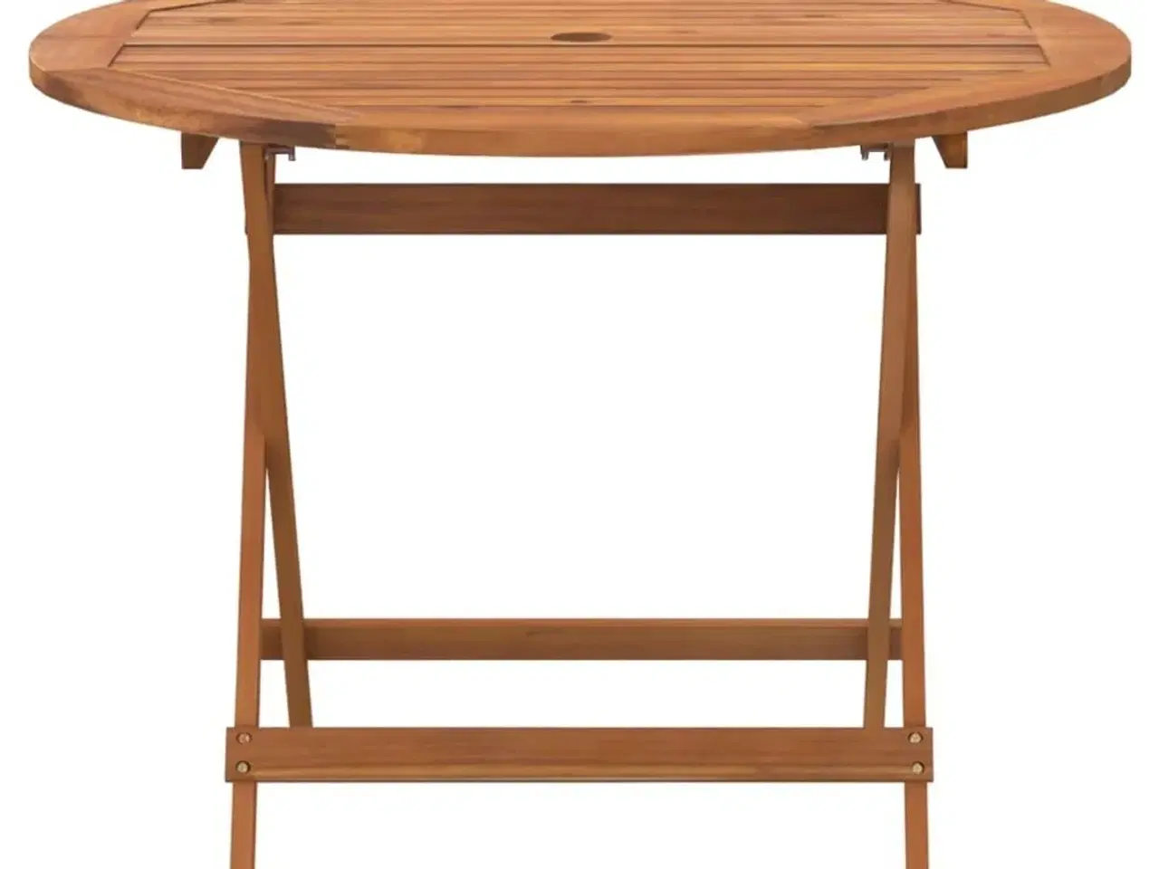 Billede 3 - Foldbart havebord Ø 90x75 cm massivt akacietræ