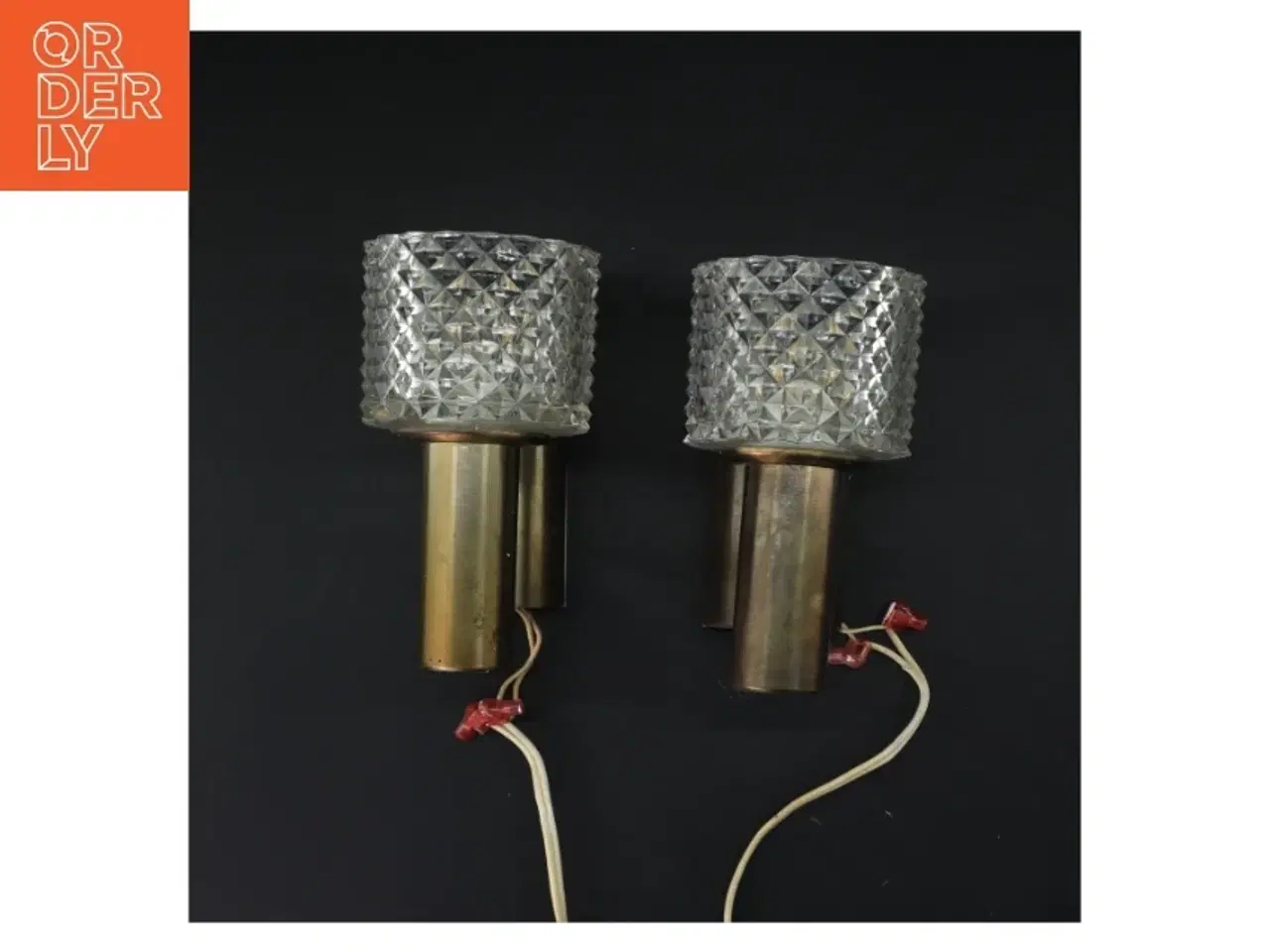 Billede 1 - Vintage væglamper i glas og metal (str. 17 cm)