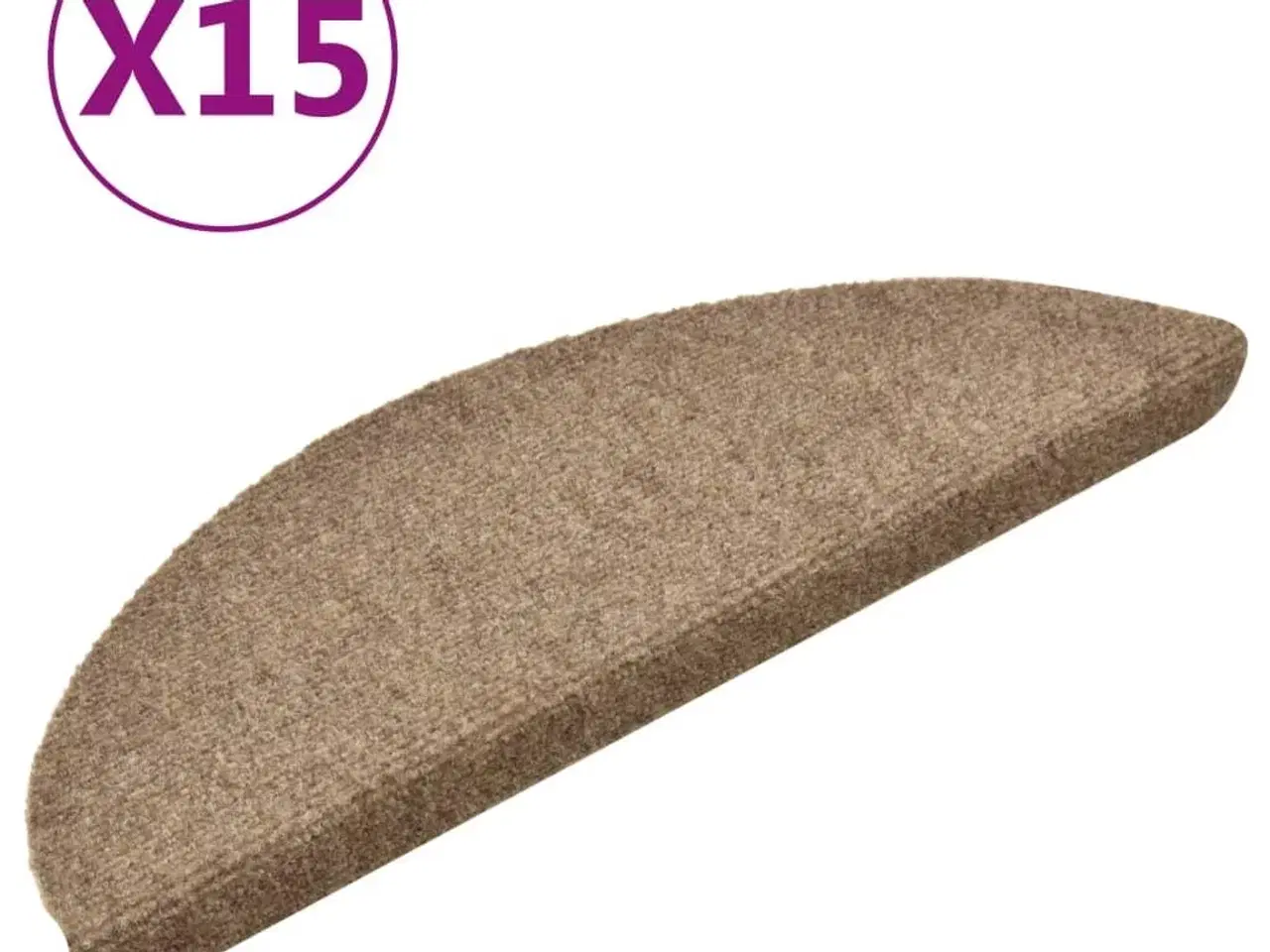 Billede 2 - Trappemåtter selvklæbende 15 stk. 56x17x3 cm beige halvrunde