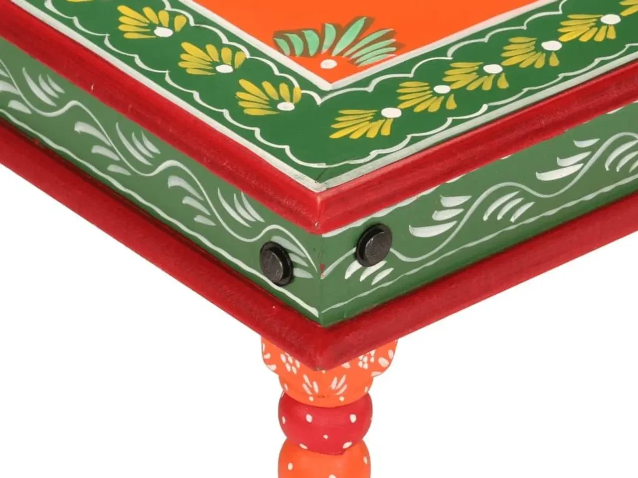 Billede 4 - Sofabord håndmålet massivt mangotræ orange