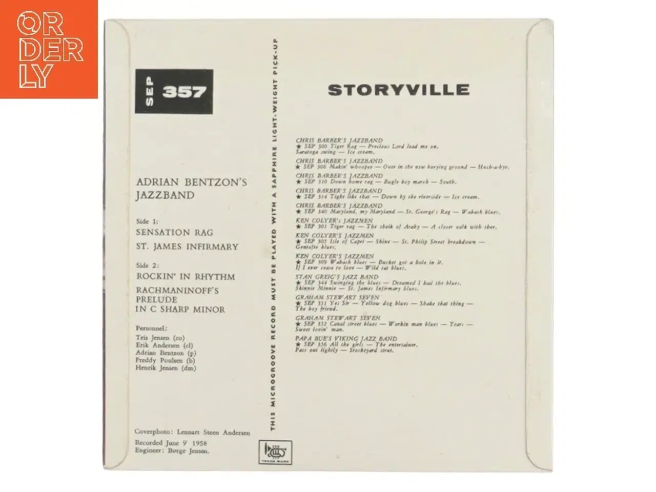 Billede 2 - Adrian Bentzons Jazzband Vol 2 LP