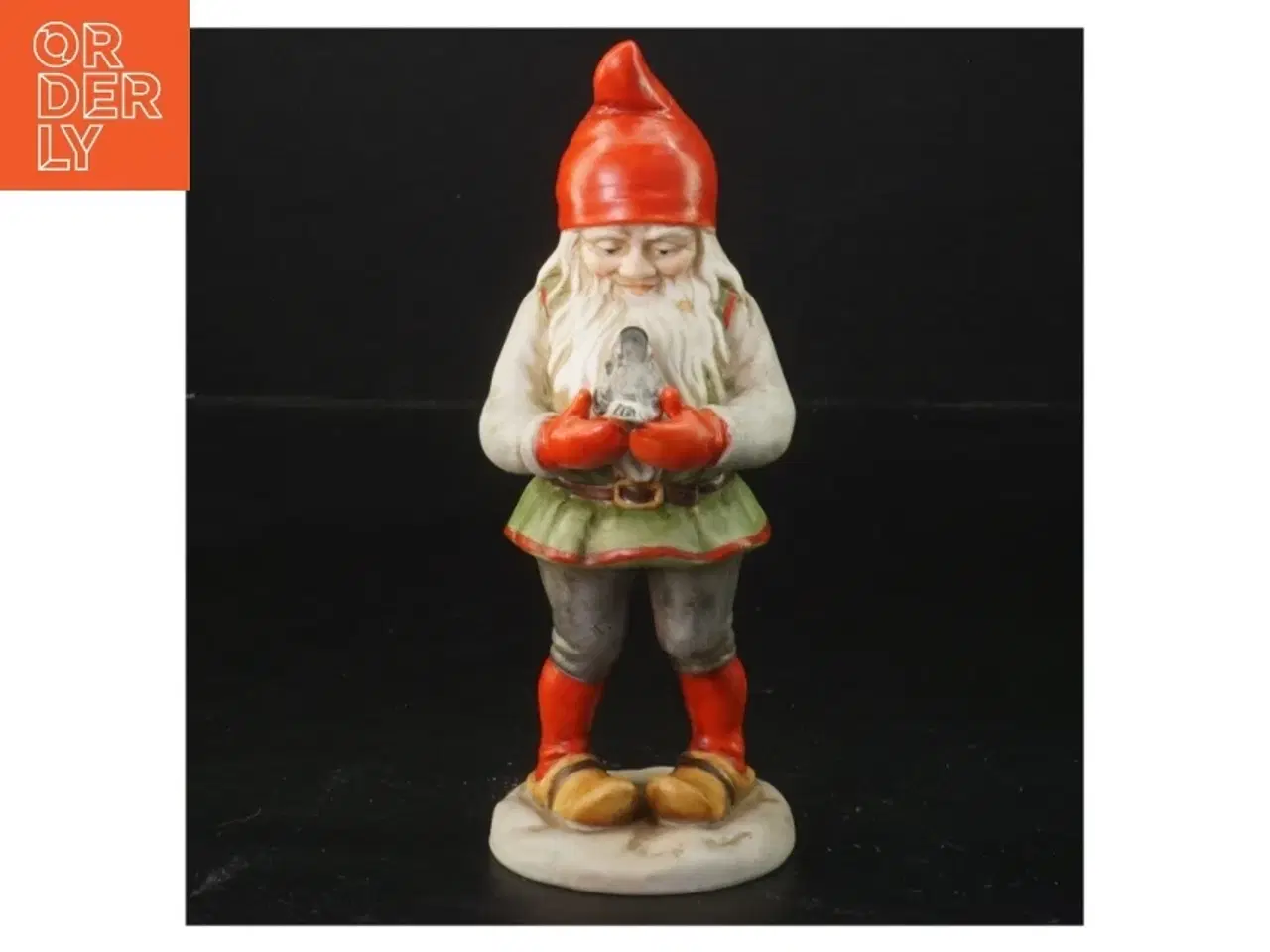 Billede 1 - Keramisk nissefigur (str. 15x5,5 cm)