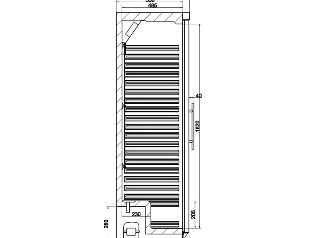 Billede 2 - Industrikøleskab – med glas dør aluminium 230 V