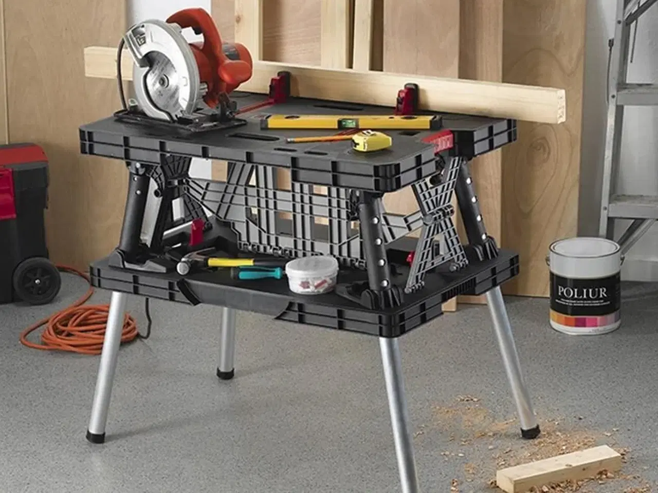 Billede 2 - Sammenklappeligt arbejdsbord – Keter portable workbench, sort