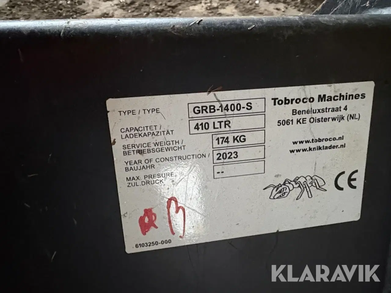 Billede 8 - Frontlæsser skovl Tobroco Machines GRB-1400-S