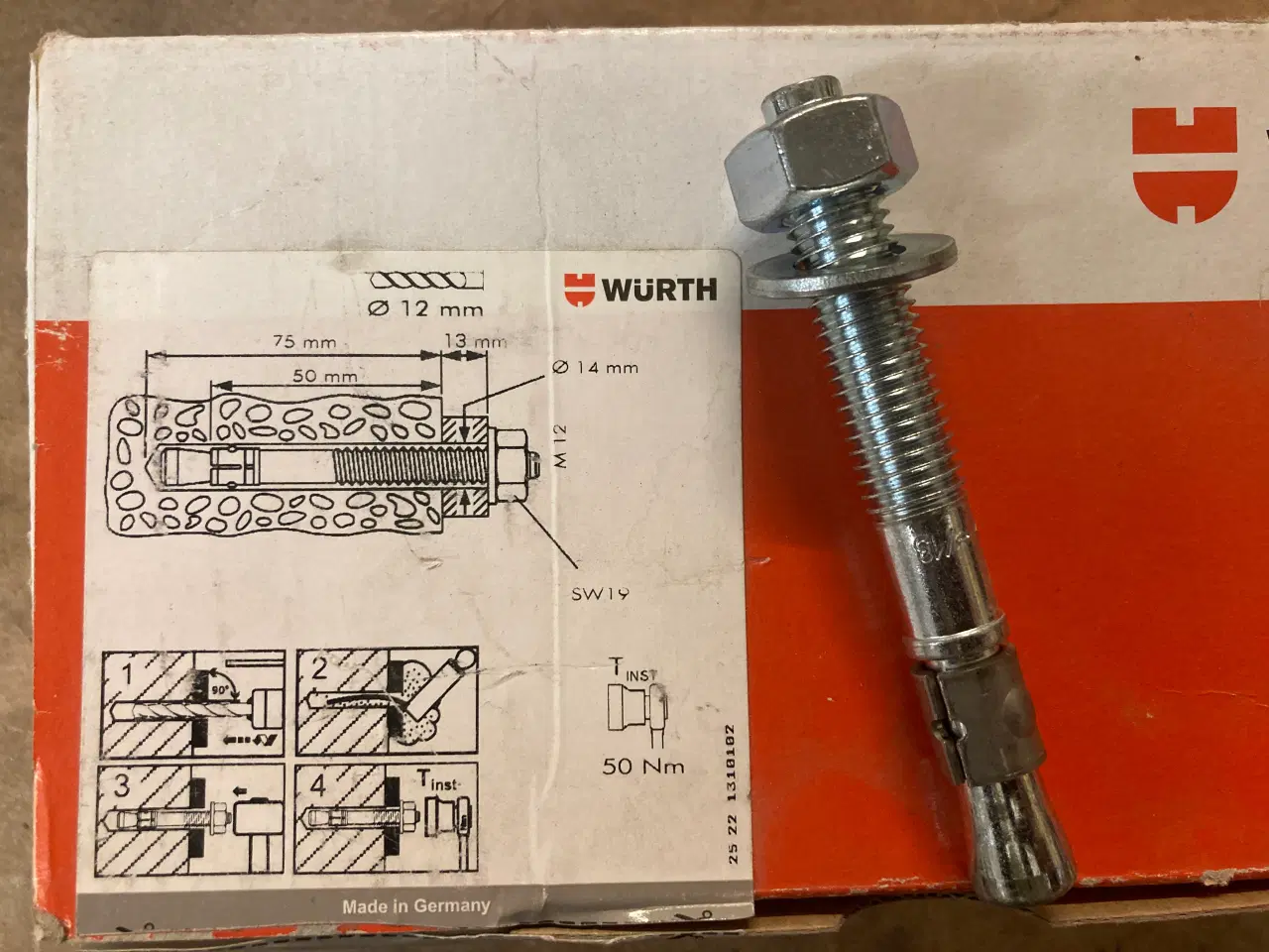 Billede 2 - Fixanker/Stolpeanker M12-13/95 - Würth