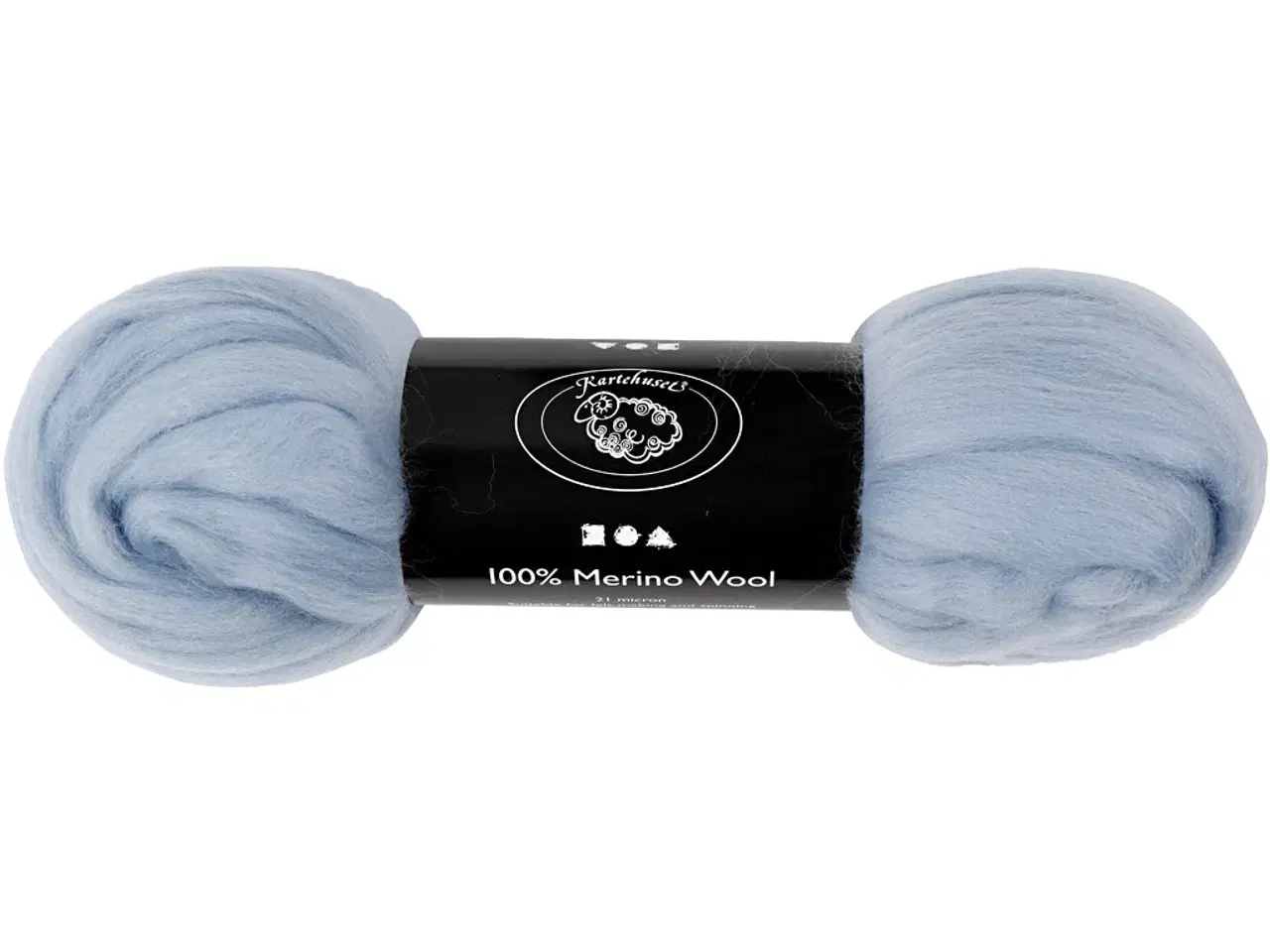 Billede 1 - Isblå Merinould 21 my - 100g til Filting og Spinding