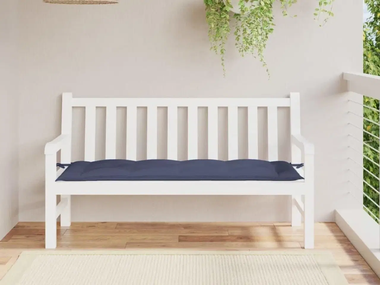Billede 1 - Hynder til havebænk 150x50x7 cm oxfordstof marineblå