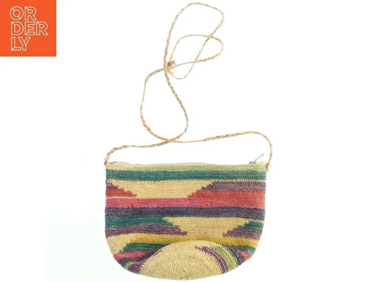 Billede 1 - Farverig håndtaske med mønster (str. 21x27 cm)