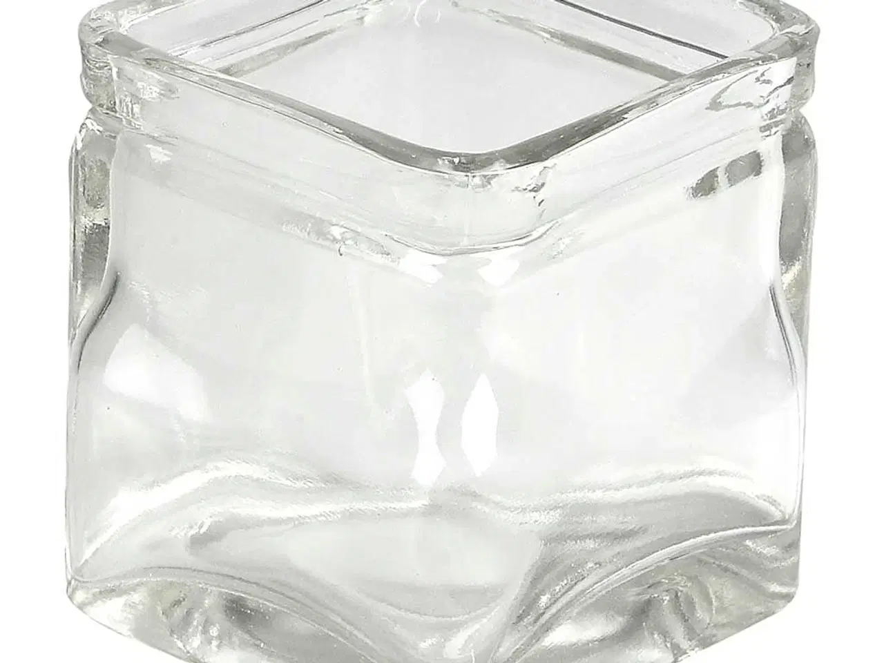 Billede 1 - Firkantede lysglas - Sæt med 12 stk. i klart glas