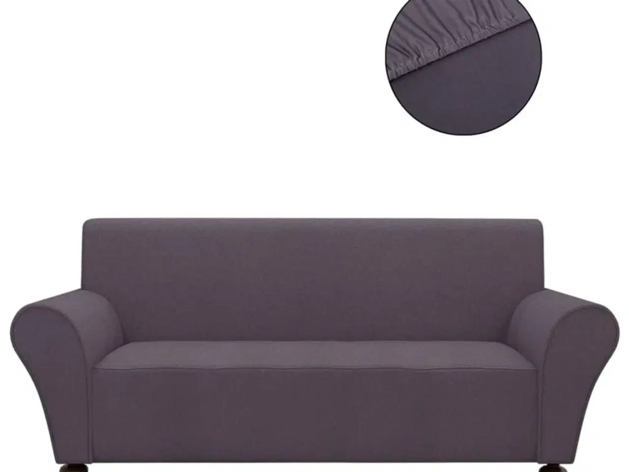 Billede 3 - Elastisk sofabetræk polyesterjersey antracitgrå