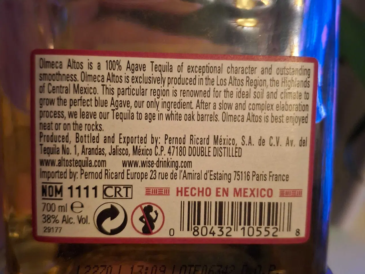Billede 3 - Olmeca Altos Reposado 38% - ½ fuld 35 cl