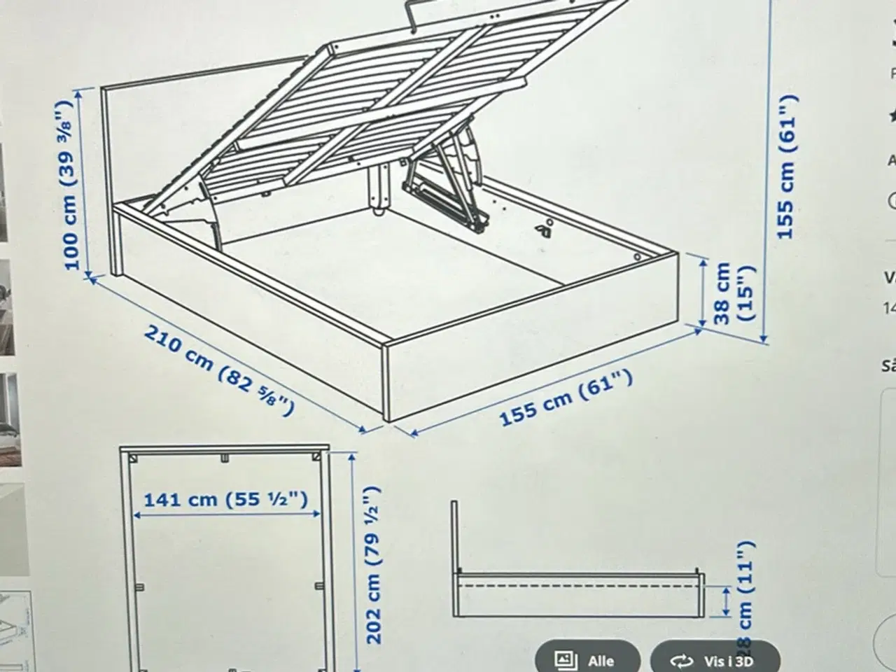 Billede 5 - Sengeramme 140 x 200