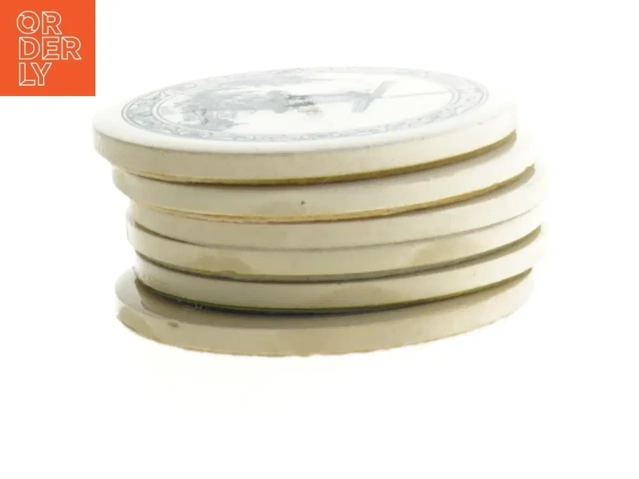 Billede 2 - Sæt af 6 Delft porcelæn bordskånere kakler (str. 6 styk. ø. 9 cm)