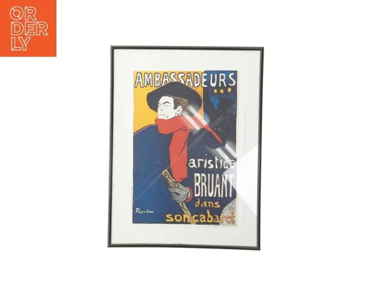 Billede 1 - Indrammet plakat - Aristide Bruant i cabaret (str. 41x31 cm)