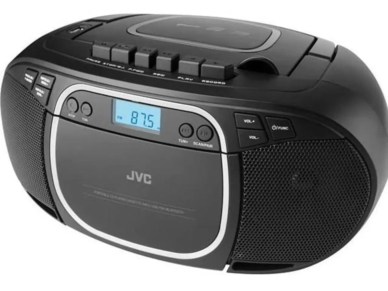 Billede 1 - Bærbar CD-radio med kassette og Bluetooth – JVC RC-E451B (sort)