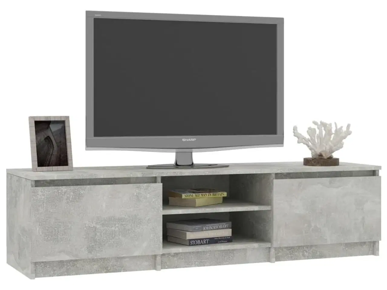 Billede 3 - Tv-bord 140x40x35,5 cm konstrueret træ betongrå