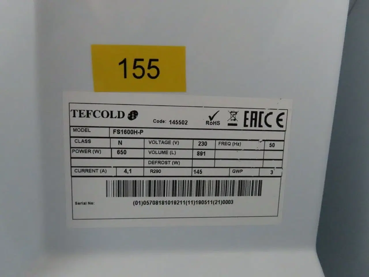 Billede 3 - Displaykøleskab, TEFCOLD  FS1600H-P