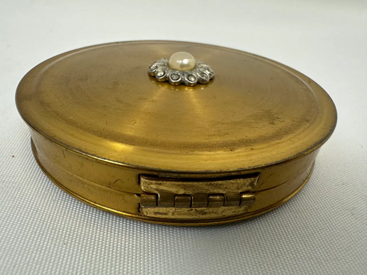 Billede 3 - Vintage messing pudderdåse m. spejl