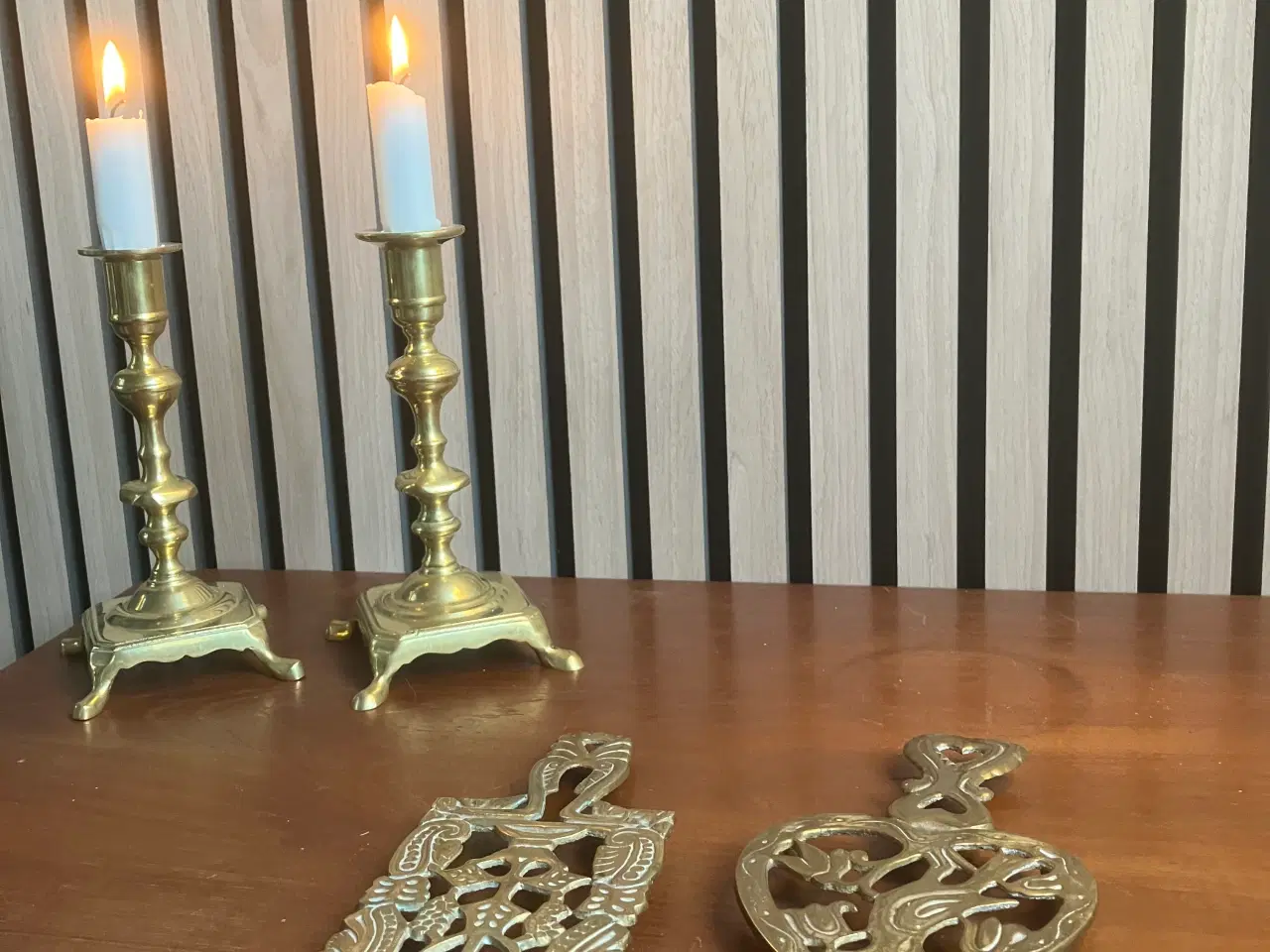 Billede 1 - Vintage bordskåner i messing