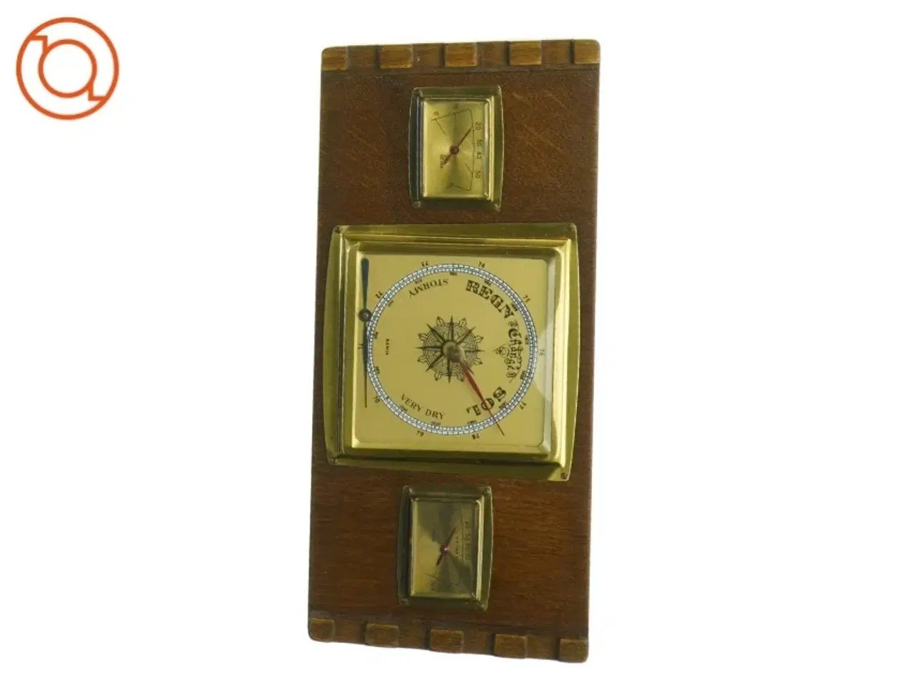 Billede 1 - Vintage skibsbarometer Vejrstation (str. 28 x 13 x 3 cm)