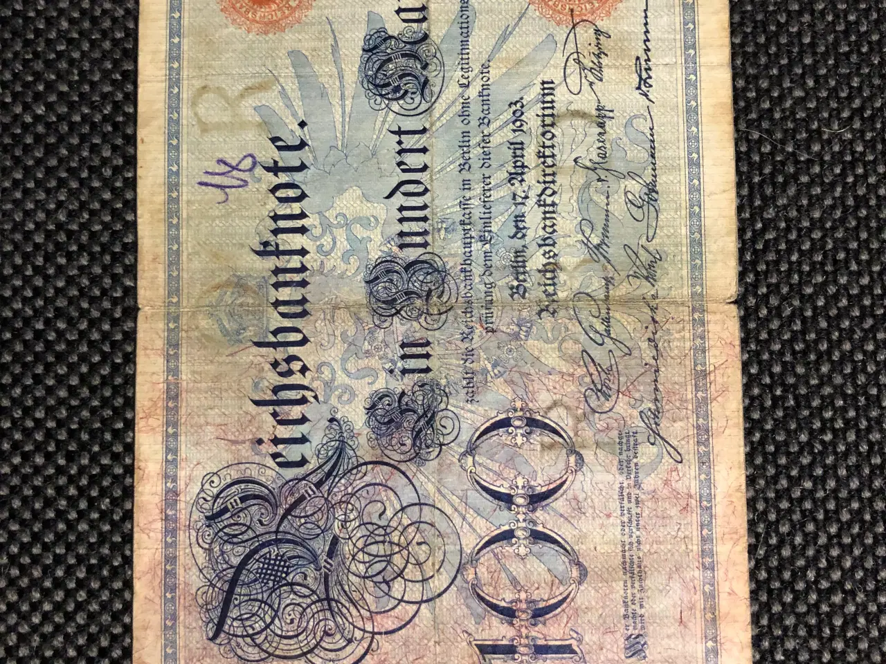 Billede 2 - Tysk pengeseddel Reichbanknote