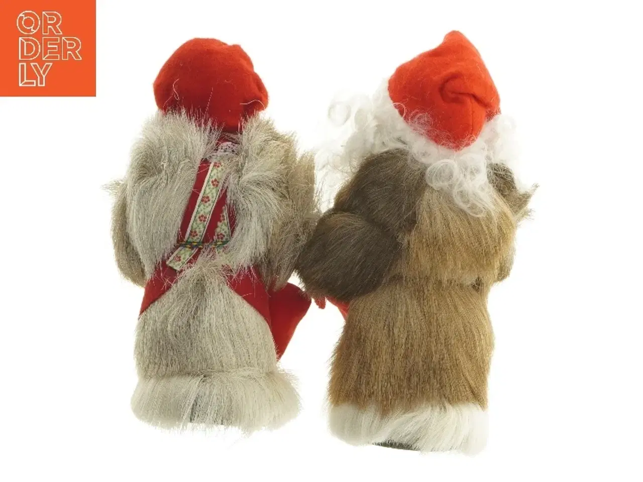Billede 2 - Julemand og konen figurer i rensdyrskind(str. 25 cm)