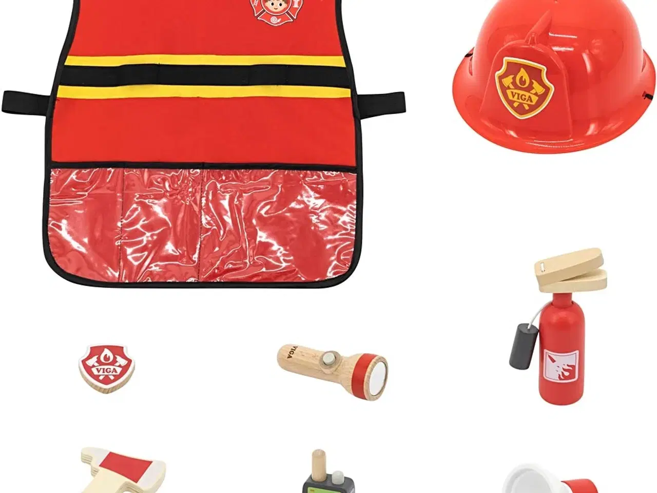 Billede 1 - VIGA Brandmandssæt - 8 dele til rolleleg