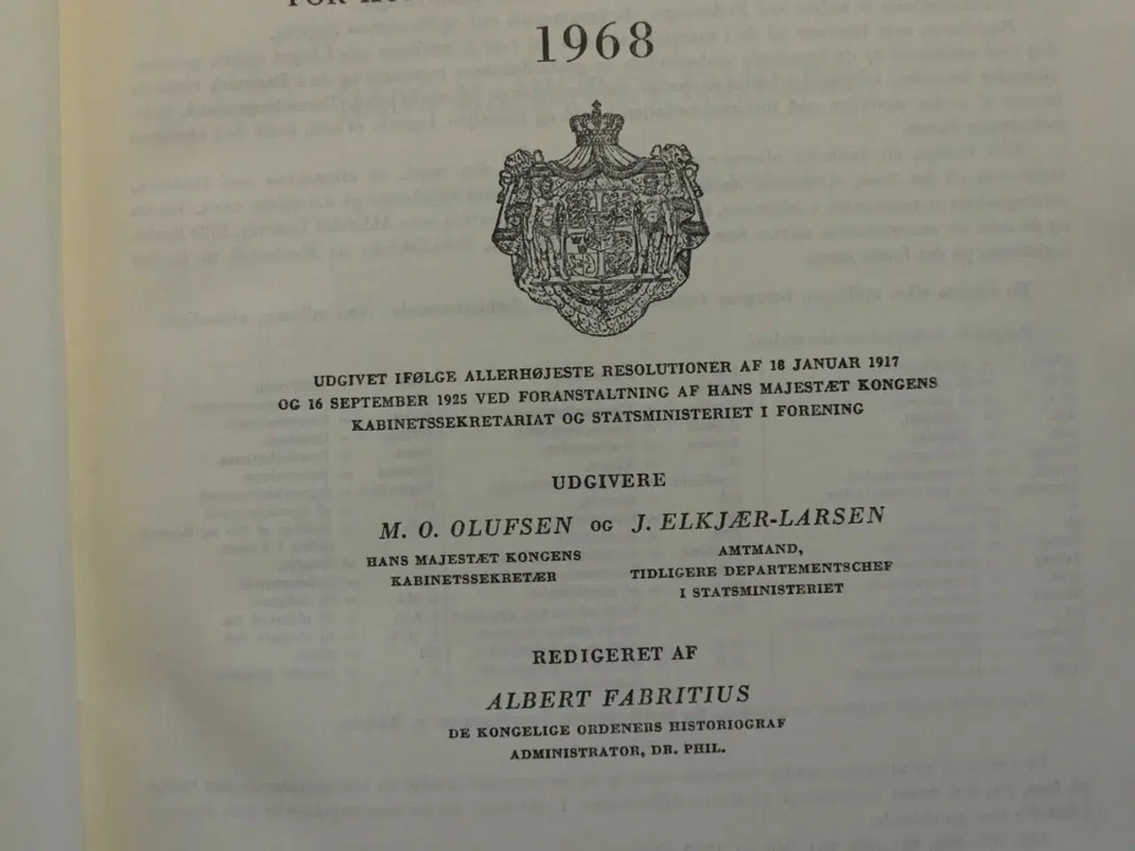 Billede 2 - kongelig dansk hof- og statskalender 1968, red. af