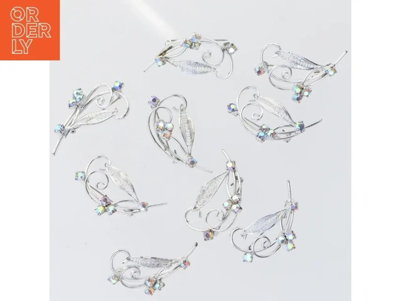 Billede 1 - Hårspænder med rhinsten (str. 4 x 4 cm)