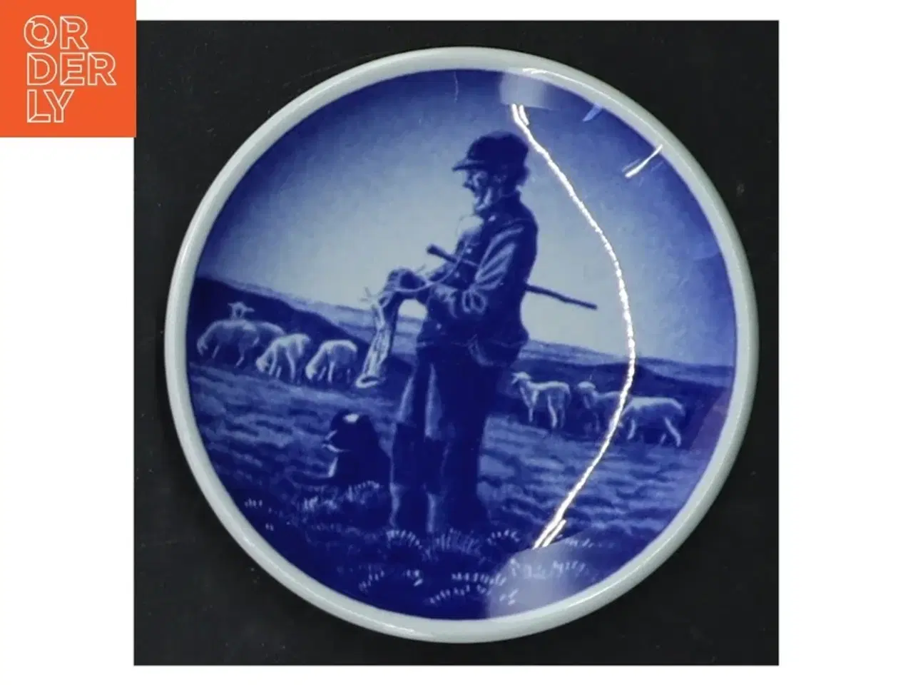 Billede 4 - Blå og hvid dekorative platter fra Royal Copenhagen (str. Ø 8 cm. 5 styk)