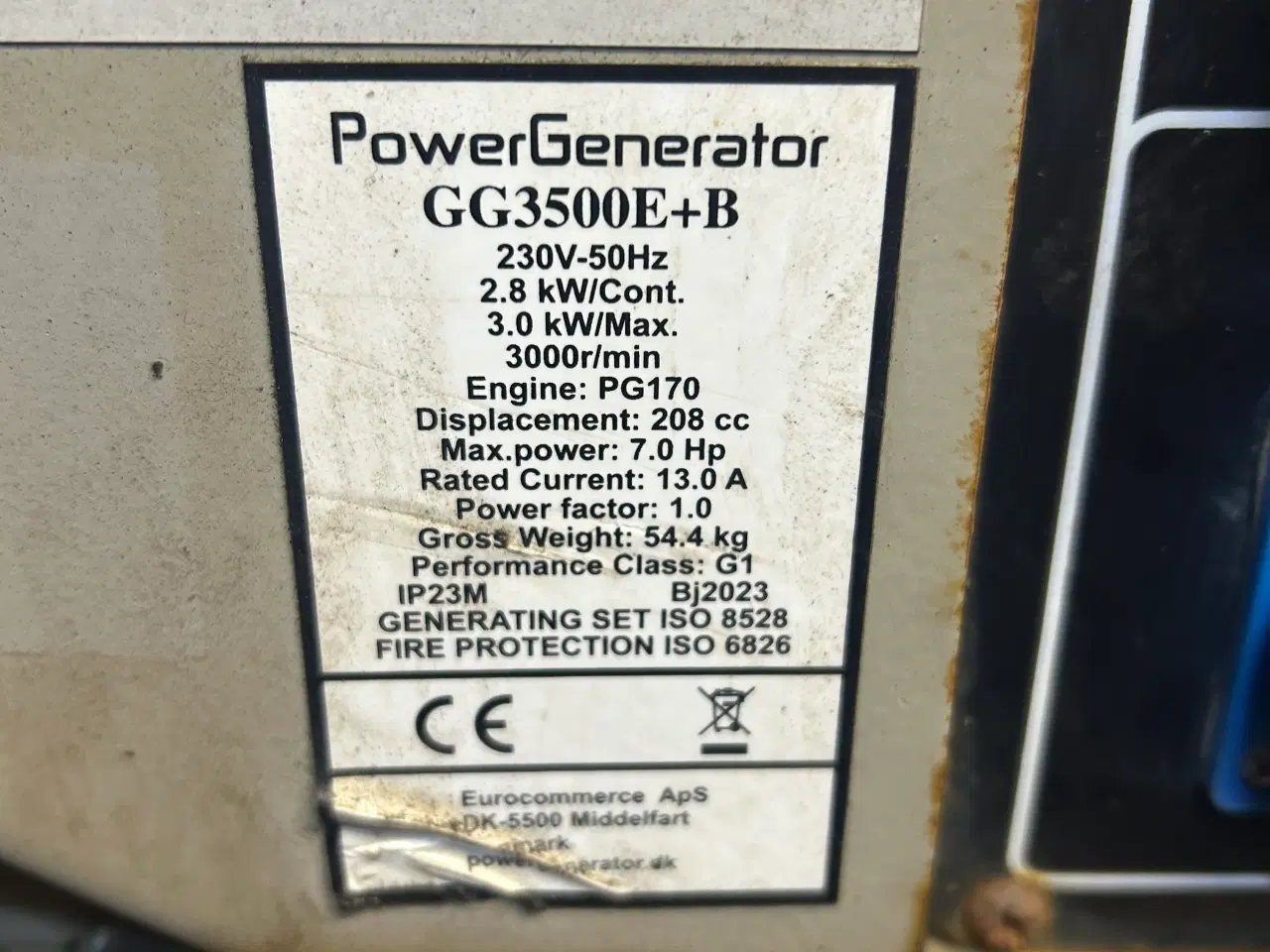 Billede 5 - Generator med nøglestat 3000w 230 v