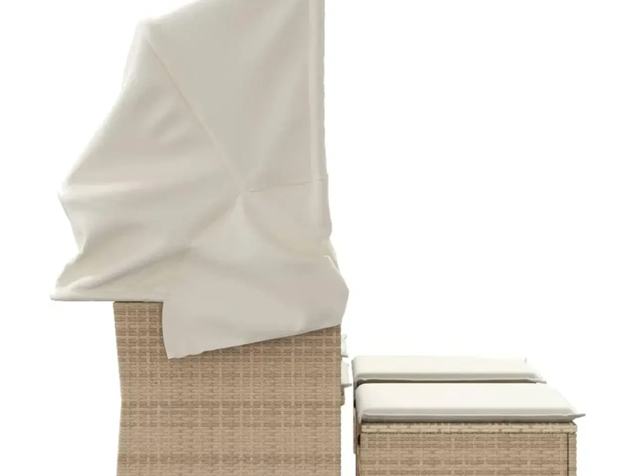 Billede 5 - 2-personers havesofa med baldakin og skamler polyrattan beige
