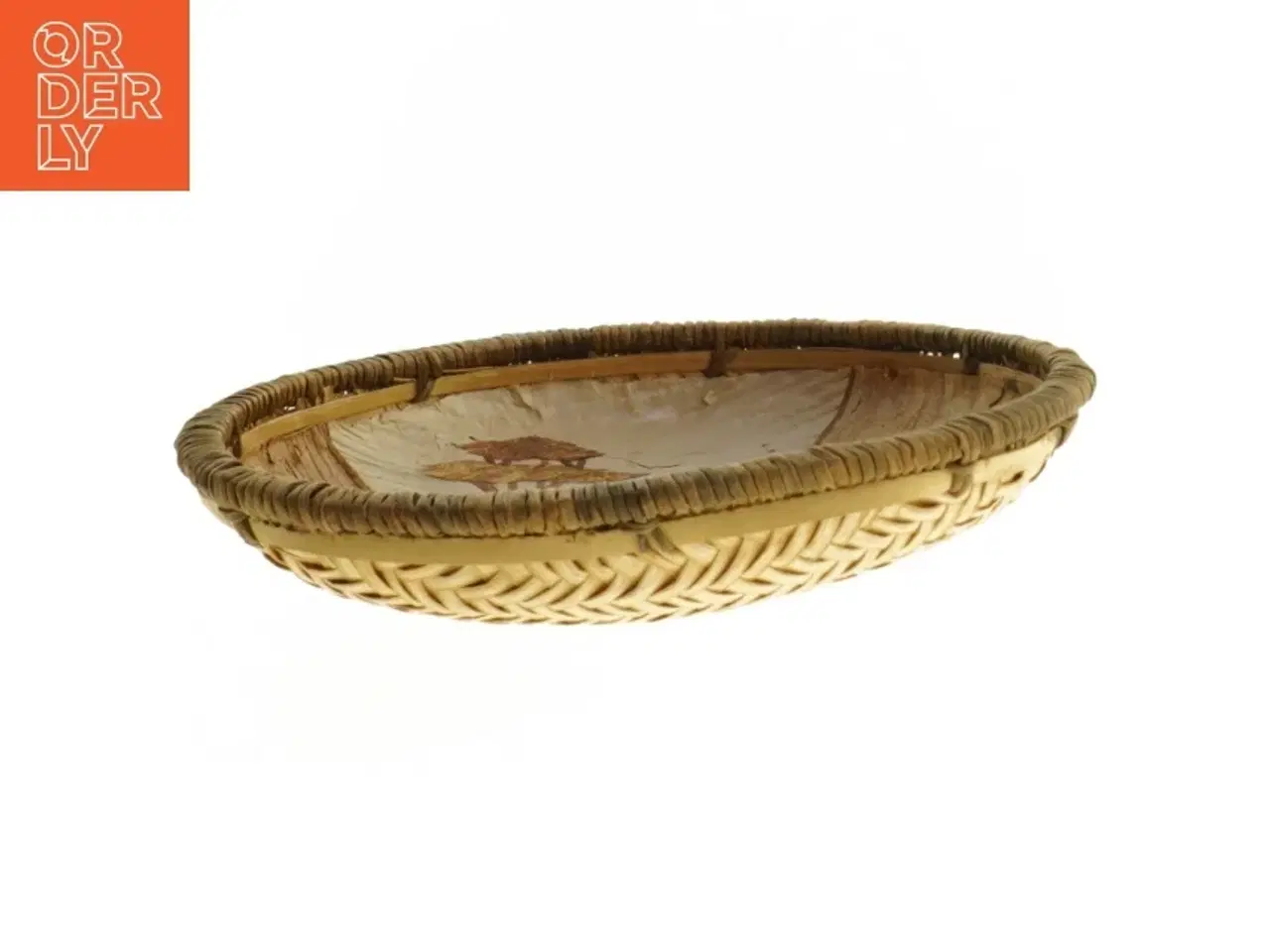 Billede 3 - Afrikansk dekoreret flettet skål (str. Ø 19 cm)