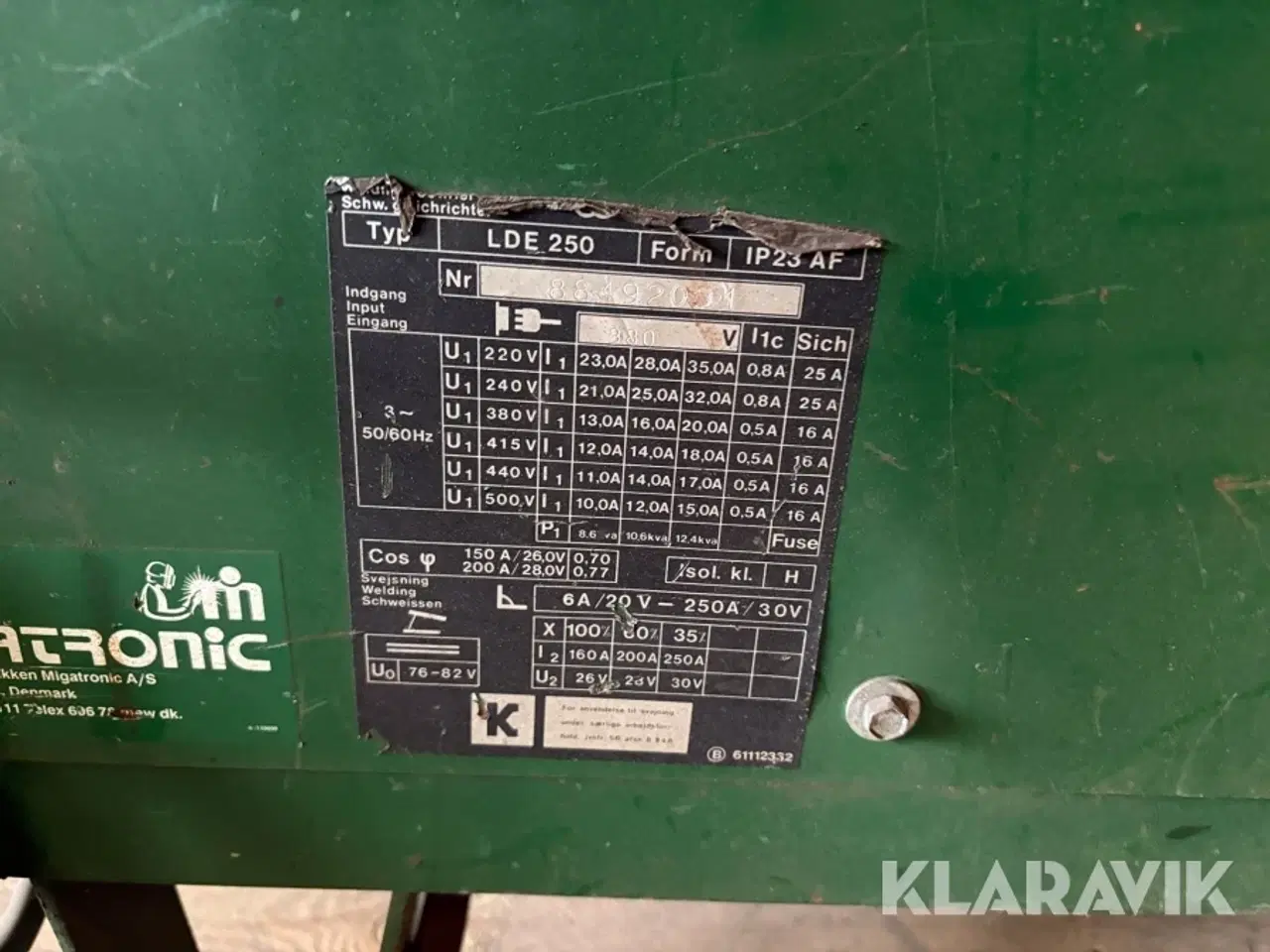 Billede 5 - Svejsemaskine Migatronic LDE 250 + TDE 400