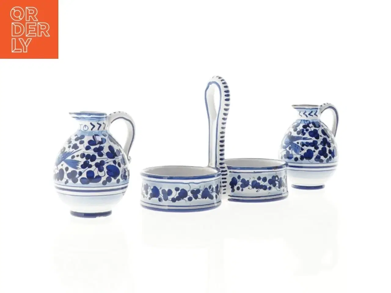 Billede 3 - Olie- eddikesæt i porcelæn med holder (str. 19 x 9 x 14 cm)