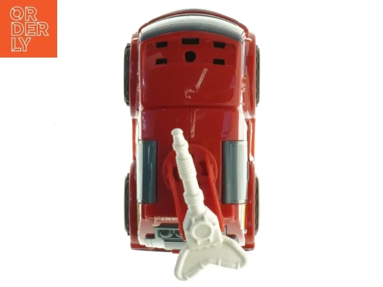 Billede 5 - Brugt rød plastiklegetøjsbrandbil (str. 9 x 8,5 cm)