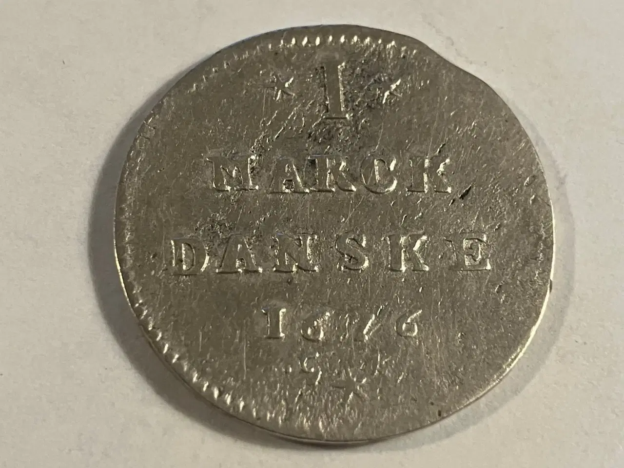 Billede 1 - 1 mark 1676 Denmark Renset / Cleaned
