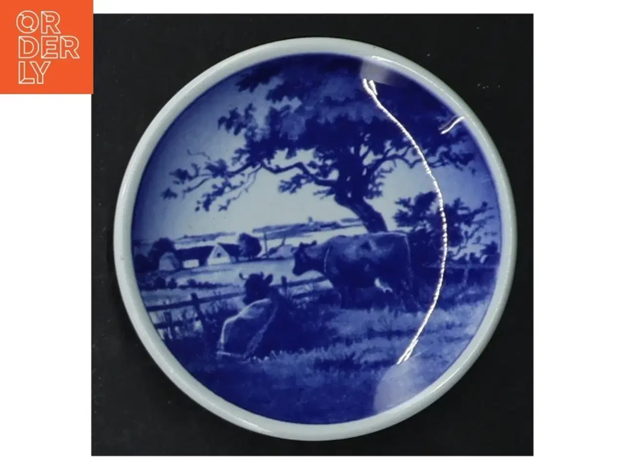 Billede 2 - Blå dekorative vægplatter fra Royal Copenhagen (str. Ø 8 cm. 6 styk)