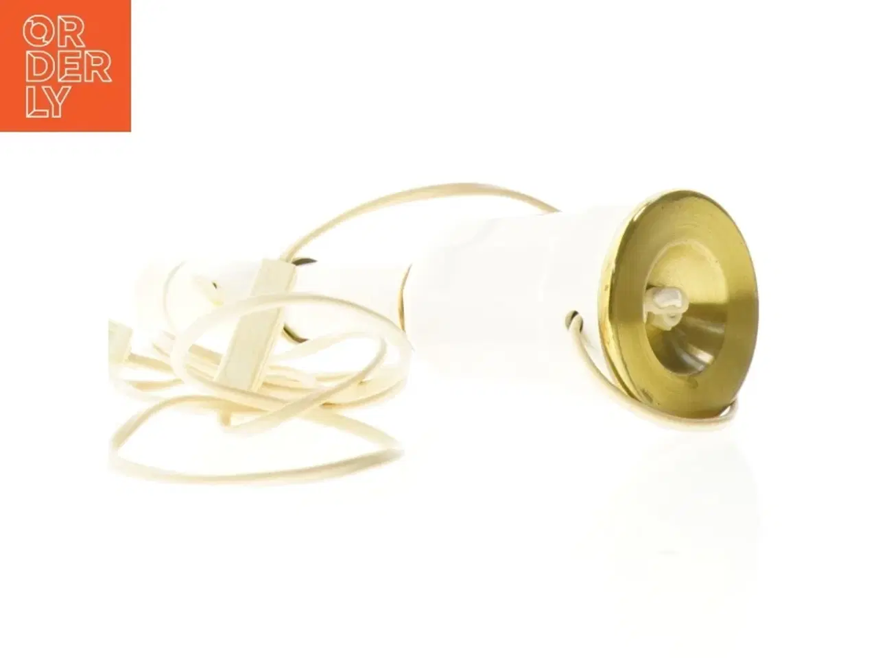 Billede 3 - Vintage hvid og guld bordlampe (str. 29 x 9 cm)