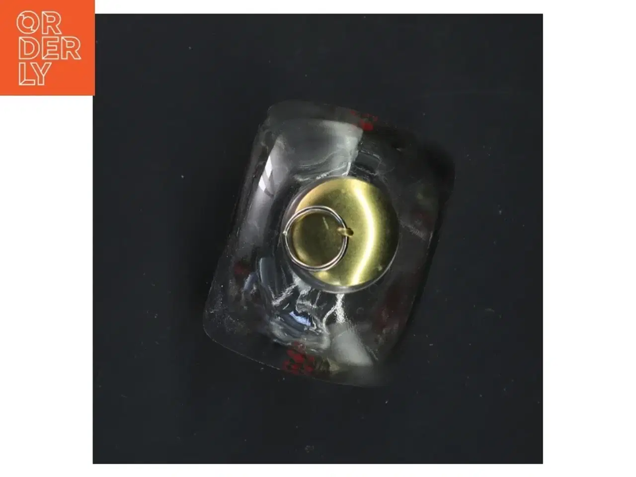 Billede 2 - Glasflaske med messinglåg (str. 20x9x7 cm)