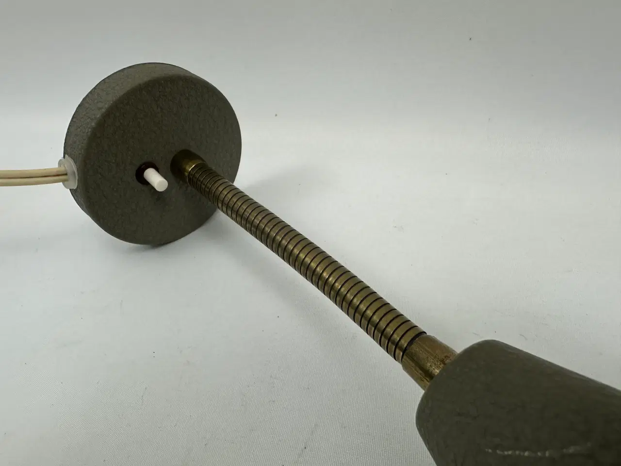 Billede 7 - Retro væglampe, grå / messing m. flex