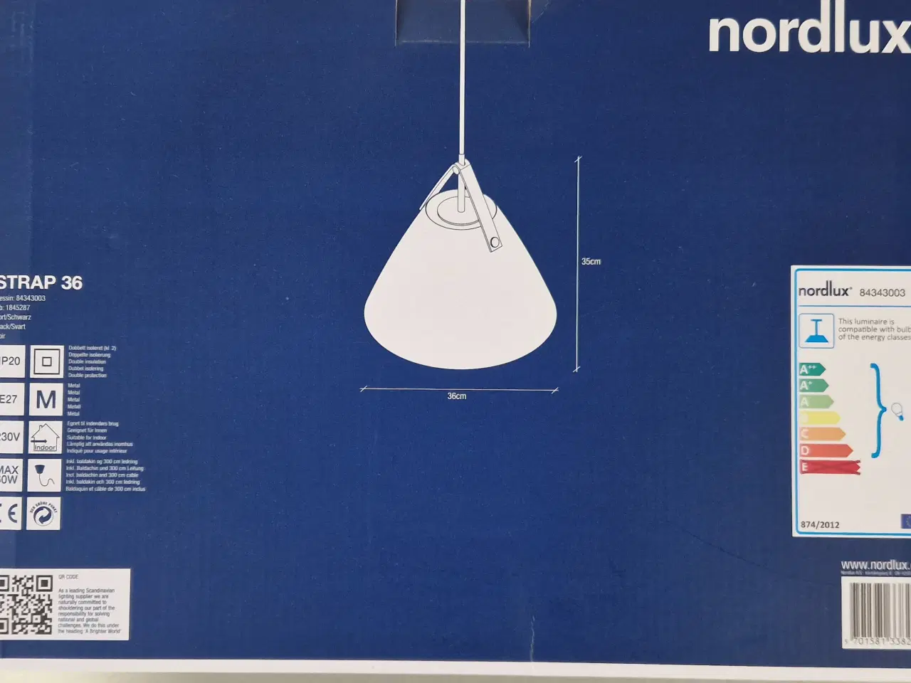 Billede 2 - Strap 36 pendel, sort - designet af Bjørn + Balle