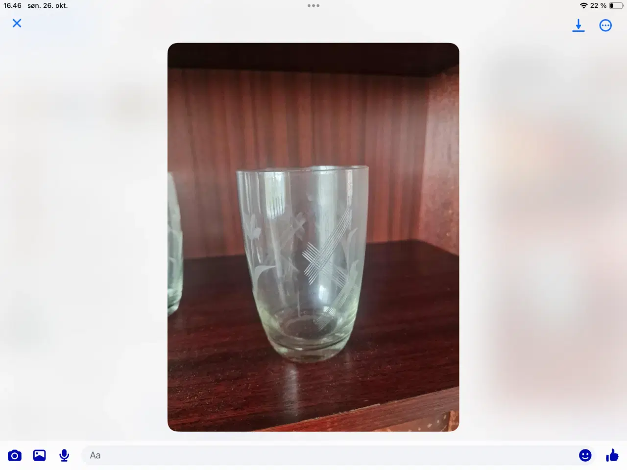 Billede 4 - Glas med sandblæst mønster 