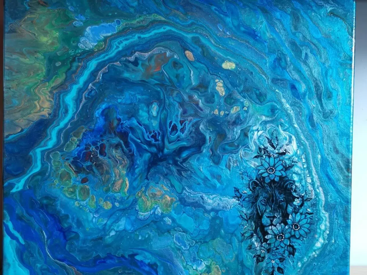 Billede 3 - Akrylmalerier - fluid art på lærred