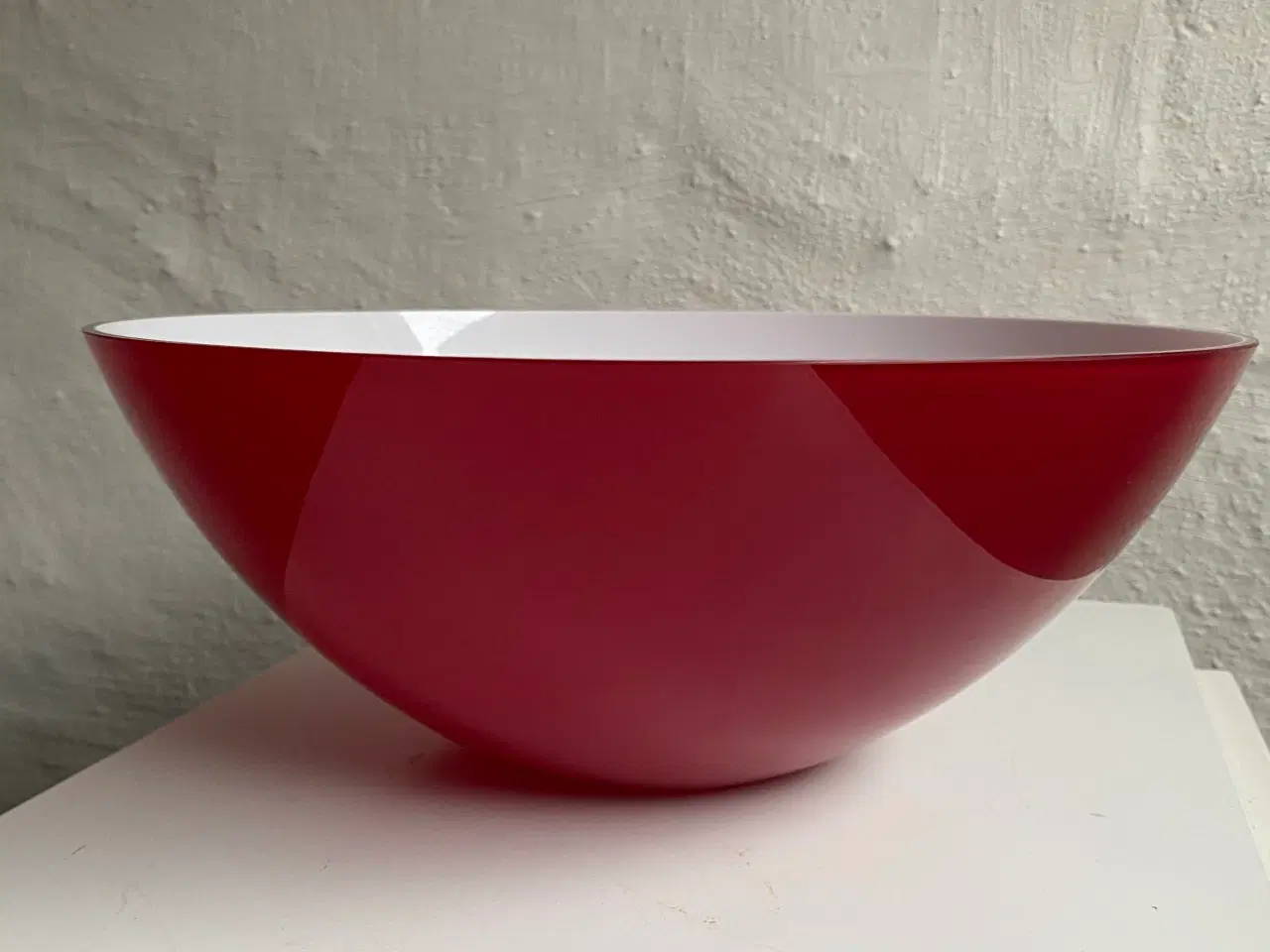 Billede 7 - Holmegaard glasskål- rød/hvid