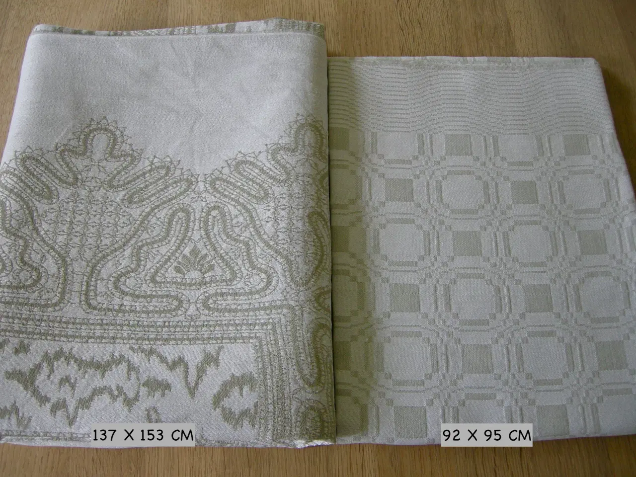 Billede 7 - 92x95 Hørdug  Jacquardvævet Damask - Dobbeltvævet 