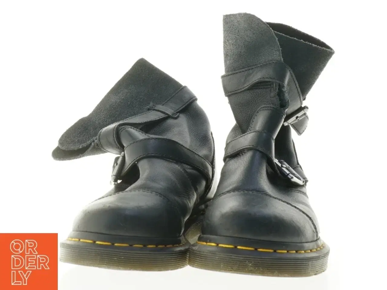 Billede 3 - Sorte læderstøvler med spænder fra Dr. Martens (str. 39)